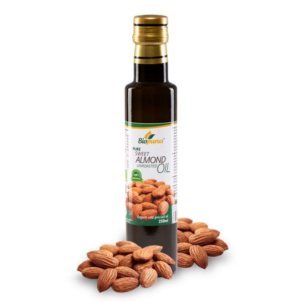 Biopurus Certified Organic Cold Pressed Sweet Unroasted Almond Oil 250ml 