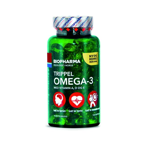 Premium Norwegian Trippel Omega-3  144 Capsules Biopharma