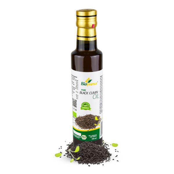 Biopurus Certified Organic Cold Pressed Black Cumin / Black Seed Oil EG 250ml 