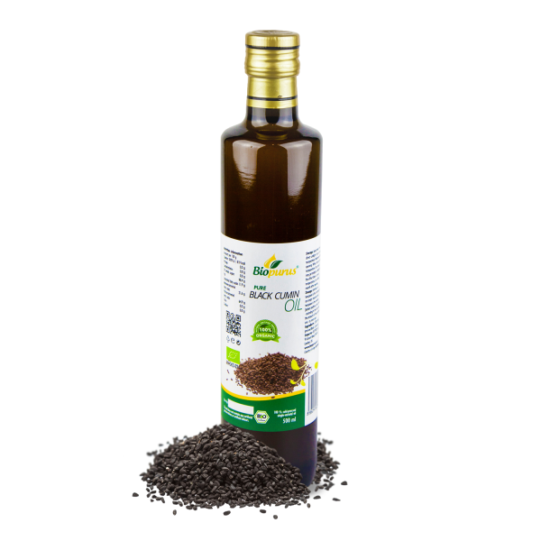 Biopurus Certified Organic Cold Pressed Black Cumin / Black Seed Oil EG 500ml 