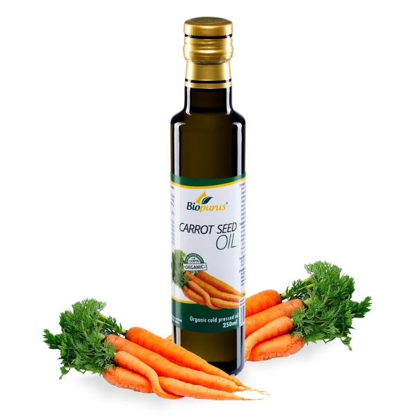 Biopurus Certified Organic Cold Pressed Carrot Oil 250ml 