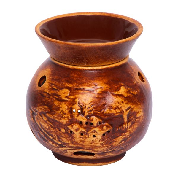 Landscape Handmade Ceramic Aroma Lamp - Essential Oil Burner for Aromatherapy 