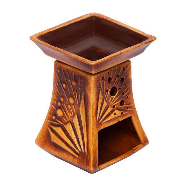 Pyramid Handmade Ceramic Aroma Lamp - Essential Oil Burner for Aromatherapy 