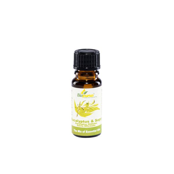 Biopurus Eucalyptus & Sage Aromatherapy Diffuser Essential Oil 10ml 