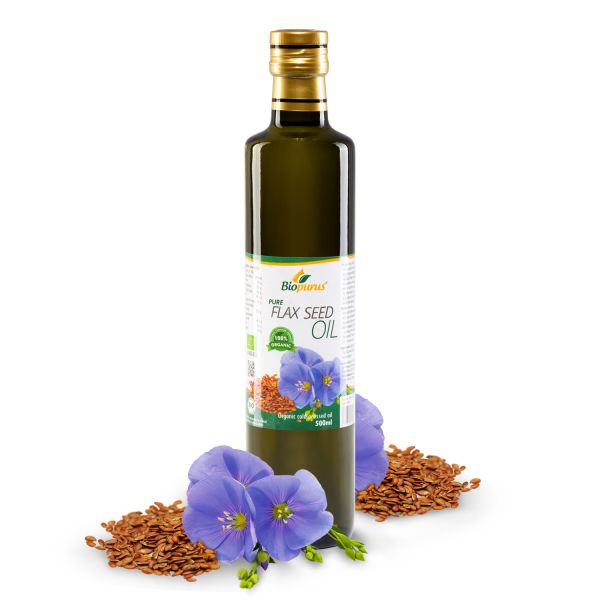 Biopurus Certified Organic Cold Pressed Flax Seed Oil 500ml 
