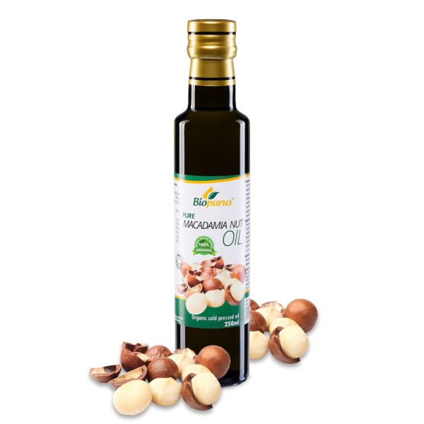 Biopurus Certified Organic Cold Pressed Macadamia Nut Oil 250ml AT