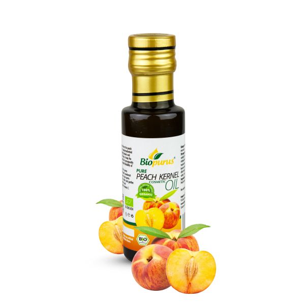 Biopurus Certified Organic Cold Pressed Peach Kernel Cosmetic Oil 100ml 