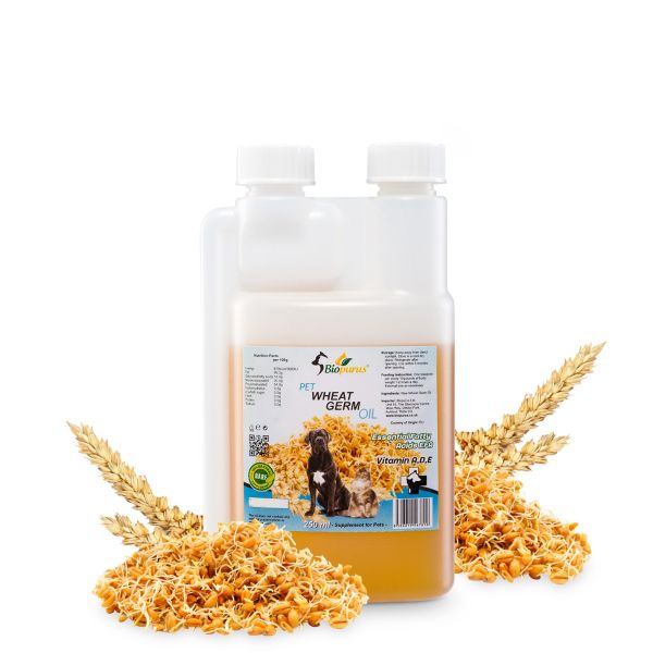 Biopurus Pure Natural Wheat Germ Oil For Dogs and Cats BARF 250ml 