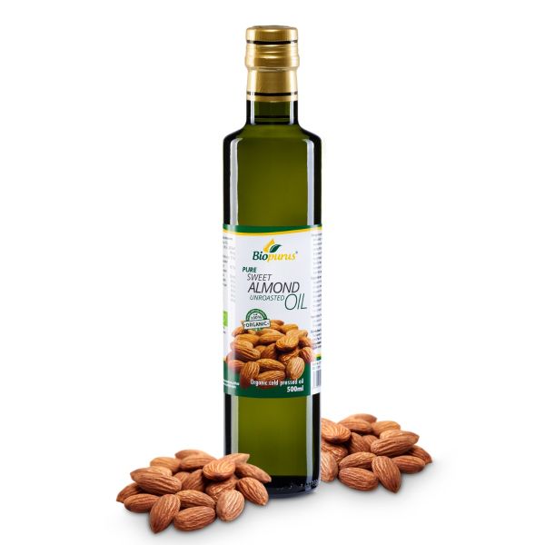 Biopurus Certified Organic Cold Pressed Sweet Unroasted Almond Oil 500ml 