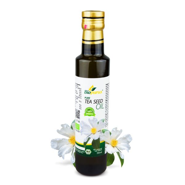 Biopurus Certified Organic Cold Pressed Tea Seed / Camellia Oleifera Oil 250ml 