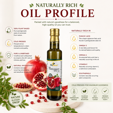 Biopurus Certified Organic Cold Pressed Pomegranate Seed Oil 250ml 