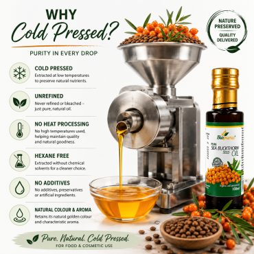 Biopurus Certified Organic Cold Pressed Sea Buckthorn Seed Oil 100ml 