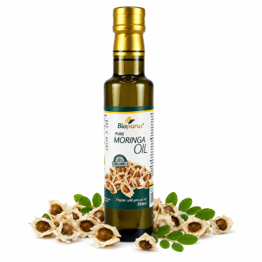 Biopurus Certified Organic Cold Pressed Moringa Seed Oil 250ml 