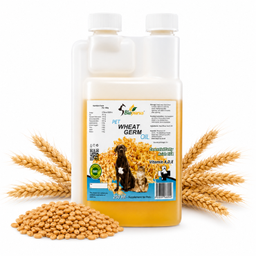 Biopurus Pure Natural Wheat Germ Oil For Dogs and Cats BARF 250ml 